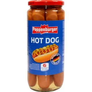 Salsichas Hot Dog frasco 300 g - Poppenburger