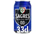 Cerveja sem alcool Sagres preta 0.0% lata 0,33 L (sdr)