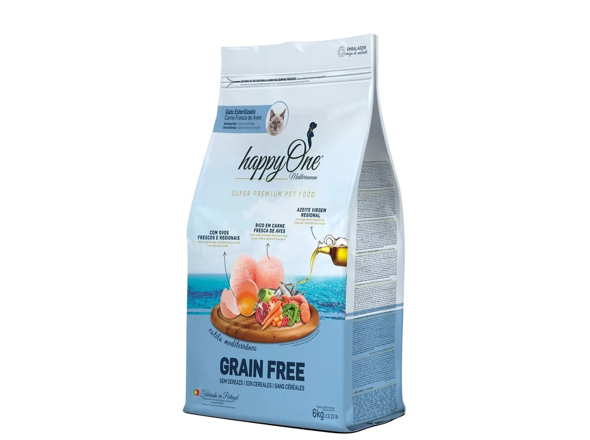 Ração para gato Happyone Mediterraneum esterilizado 6 kg