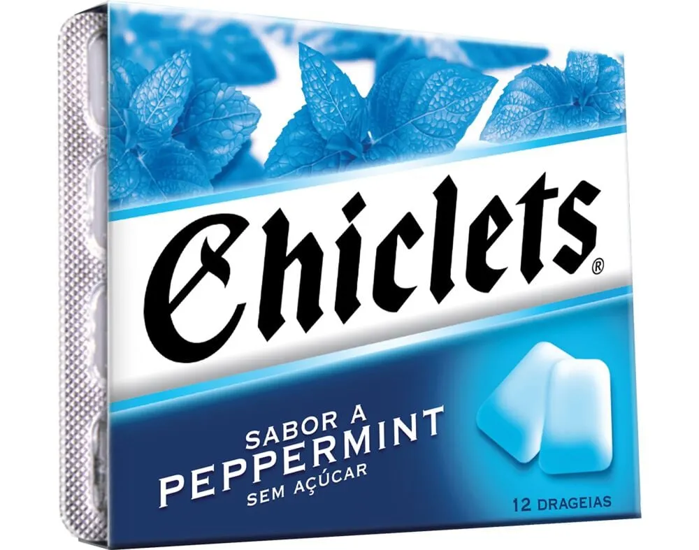 Pastilhas Chiclets elásticas peppermint un