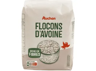 Flocos de aveia Auchan finos e integrais 500 g