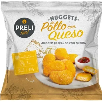 Nuggets de Frango com Queijo embalagem 400 g - Preli