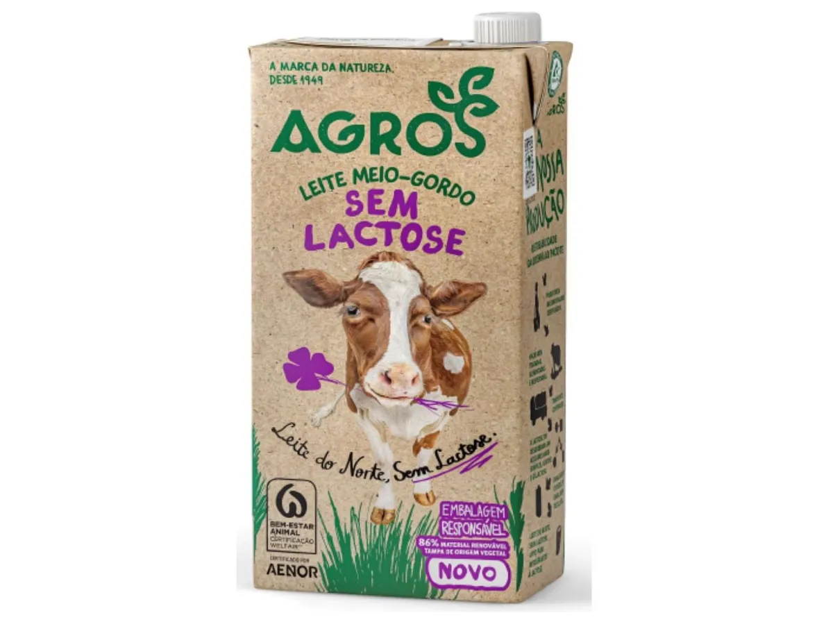 Leite sem lactose Agros meio gordo 1 L