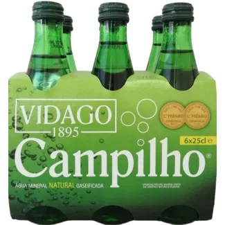 Água com Gás Pack 6 unidades garrafa 25 cl - Campilho