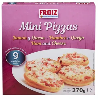 Mini pizzas Froiz fiambre e queijo 9 unidades 270 g