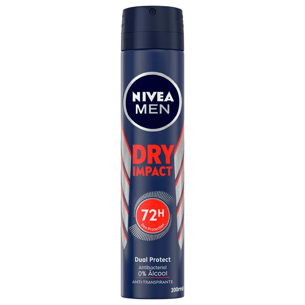 Desodorizante spray dry, embalagem de 200 ml
