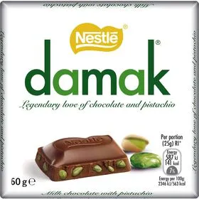 Tablete de Chocolate de Leite com Pistácio Nestlé DAMAK Nestlé