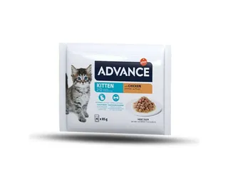 Comida húmida gato Advance júnior frango 4 x 85 g