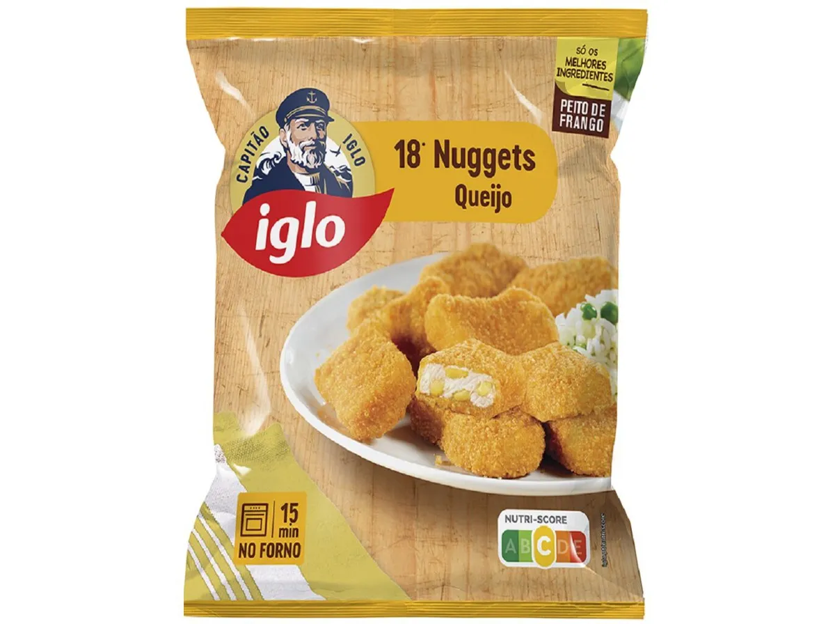 Nuggets IGLO frango e queijo 18un 375 g