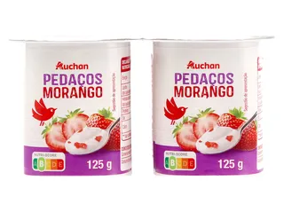 Iogurte Auchan pedaços morango 4 x 125 g