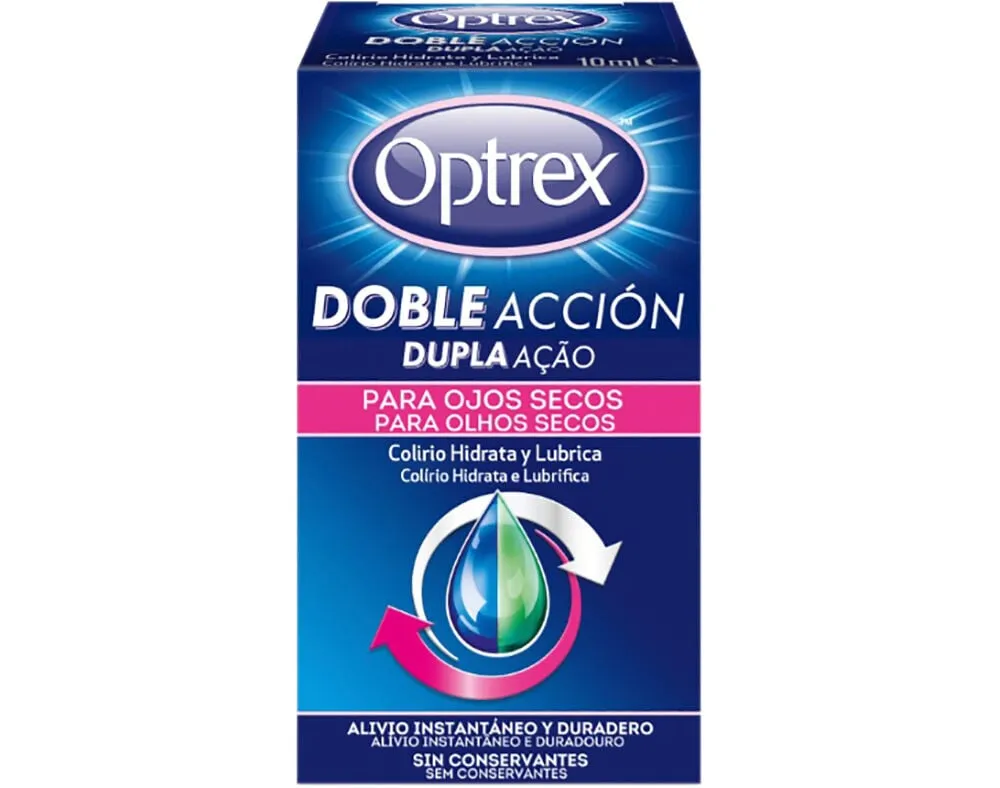 Colírio Optrex dupla ação olhos secos 10 ml