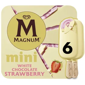 Gelado Mini Chocolate Branco e Morango Magnum