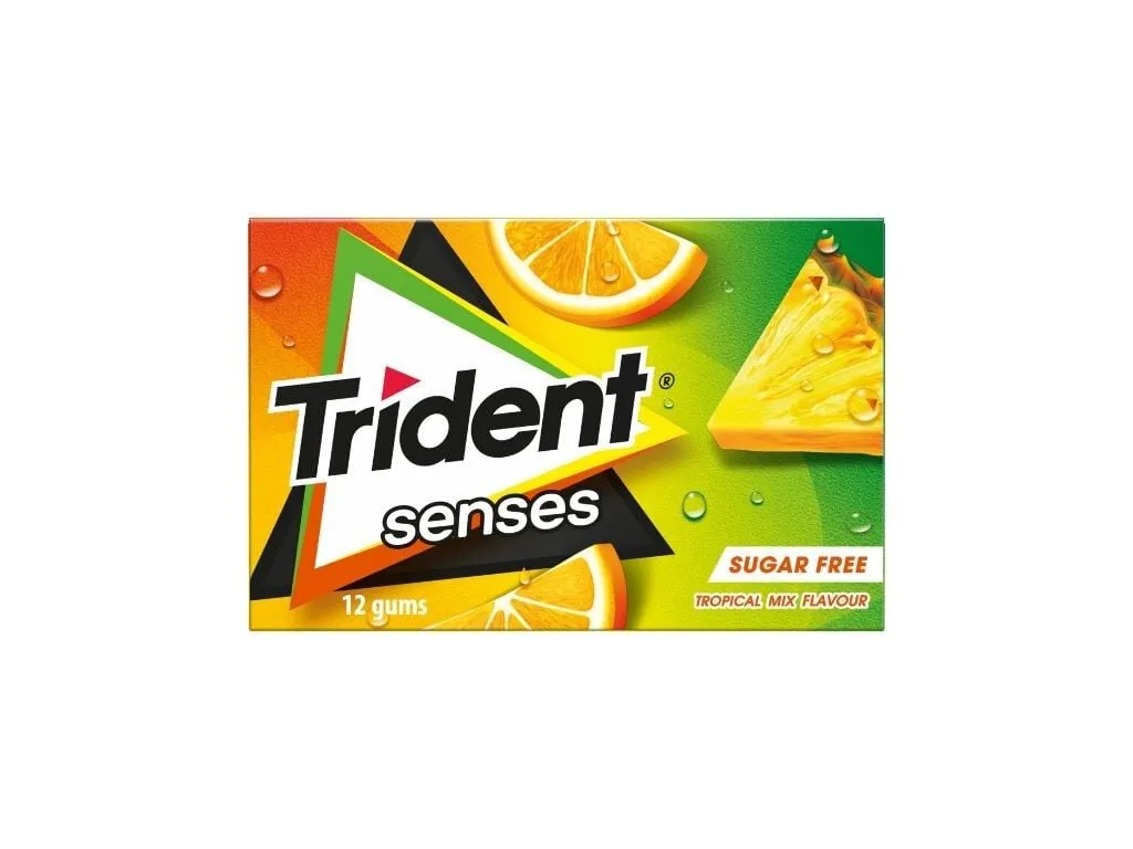 Pastilhas Trident elásticas senses tropical 23 g