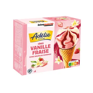 Gelado cone de morango Adélie