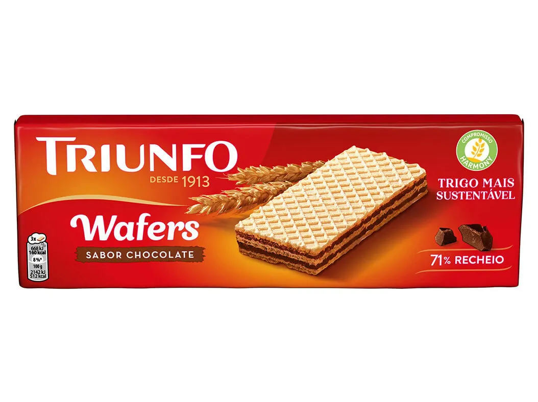 Bolacha Triunfo waffer chocolate 146 g
