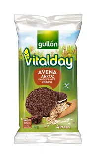 Tortitas de Aveia e Arroz com Chocolate Negro Gullón