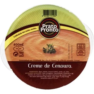 Creme de Cenoura embalagem 400 ml - Prato Pronto