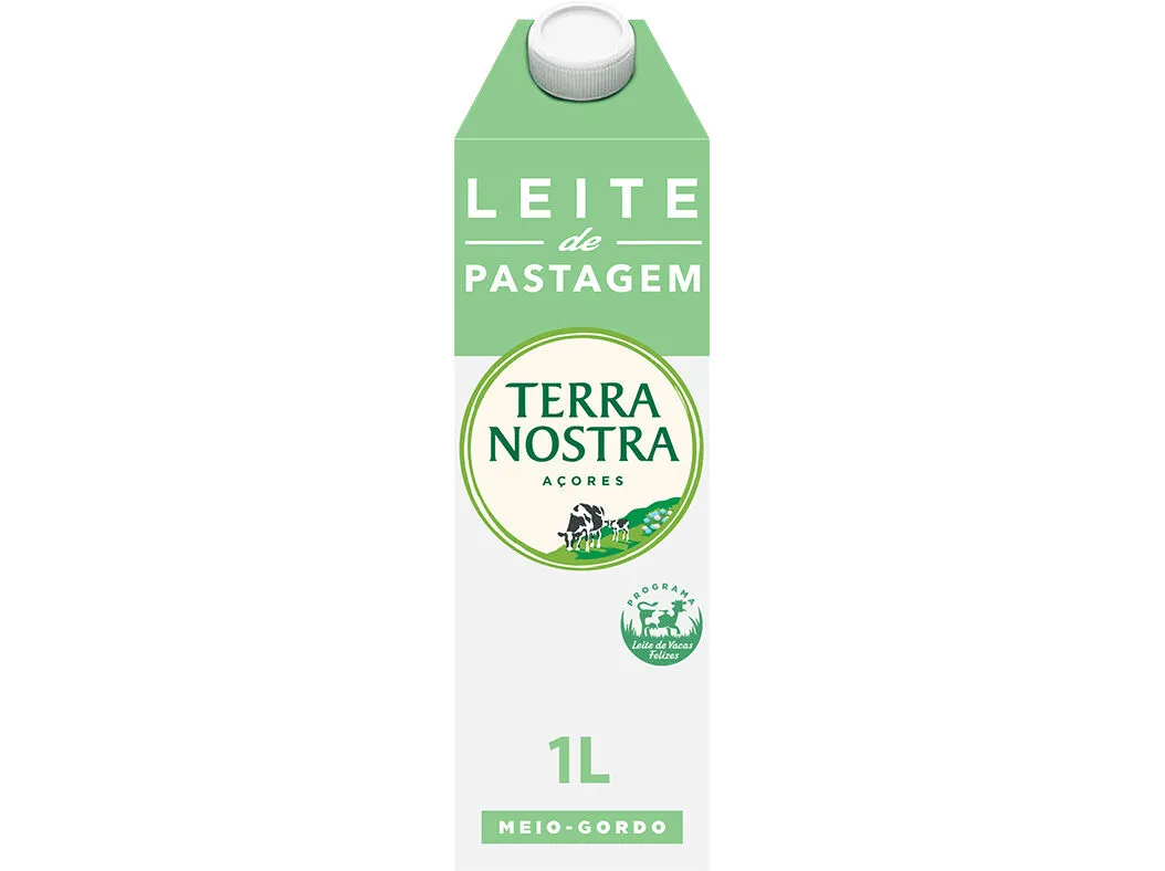 Leite Terra Nostra pastagem meio gordo 1 L