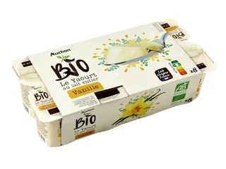 Iogurte Auchan BIO aroma baunilha 8 x 125 g