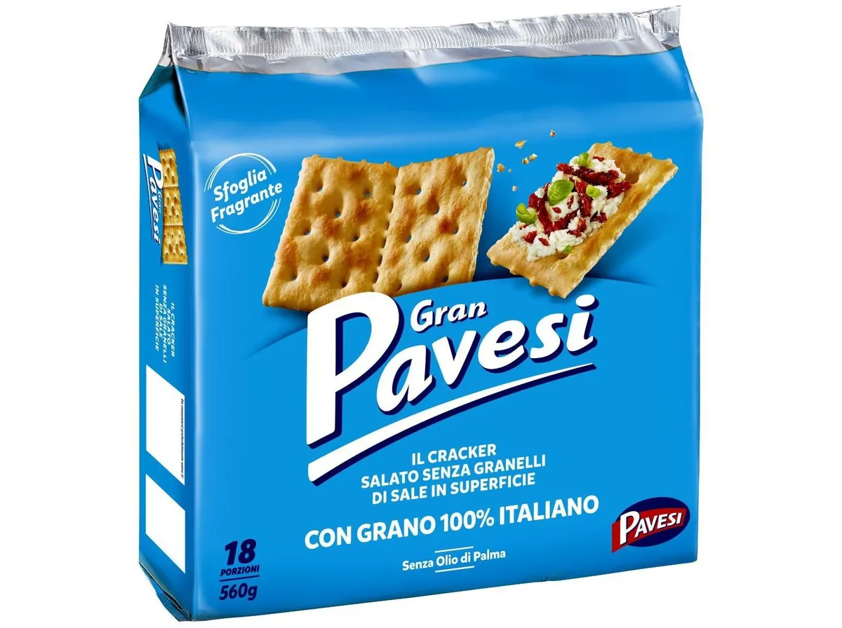 Crackers GRAN Pavesi sem sal na superfície 560 g