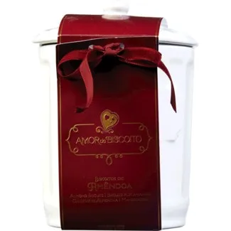 Biscoitos de Amêndoa em Pote Cerâmico embalagem 170 g - Amor De Biscoito