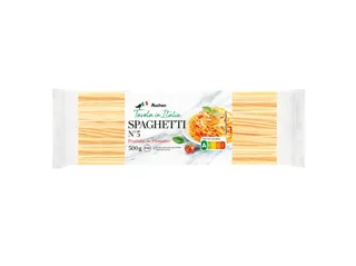 Esparguete Auchan á mesa em itália 500 g