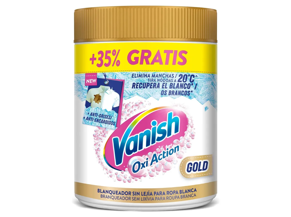 Aditivo tira nódoas Vanish oxi action pó white 35% grátis 900 gr