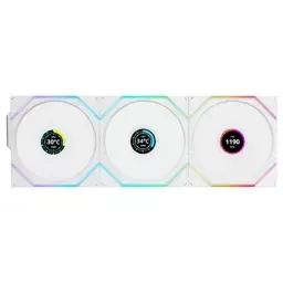 Ventoinha 120mm Lian Li UNI FAN TL120 LCD Wireless RGB PWM Branca (Pack 3)