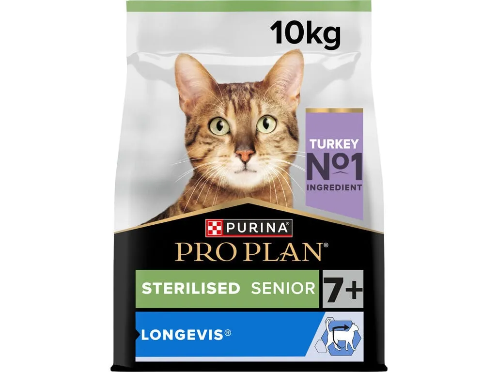 Ração para gato PRO PLAN esterilizado 7+peru 10 kg