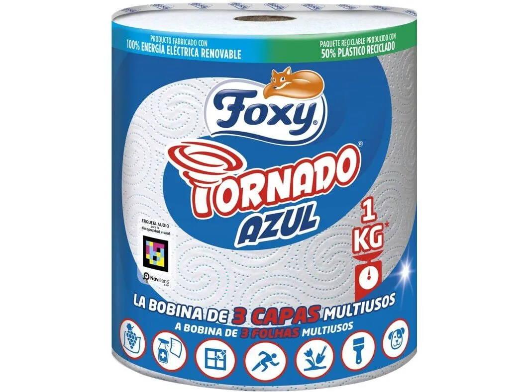 Rolo de cozinha FOXY jumbo tornado azul 1un