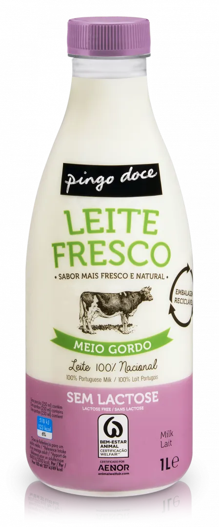 Leite Fresco Meio Gordo sem Lactose