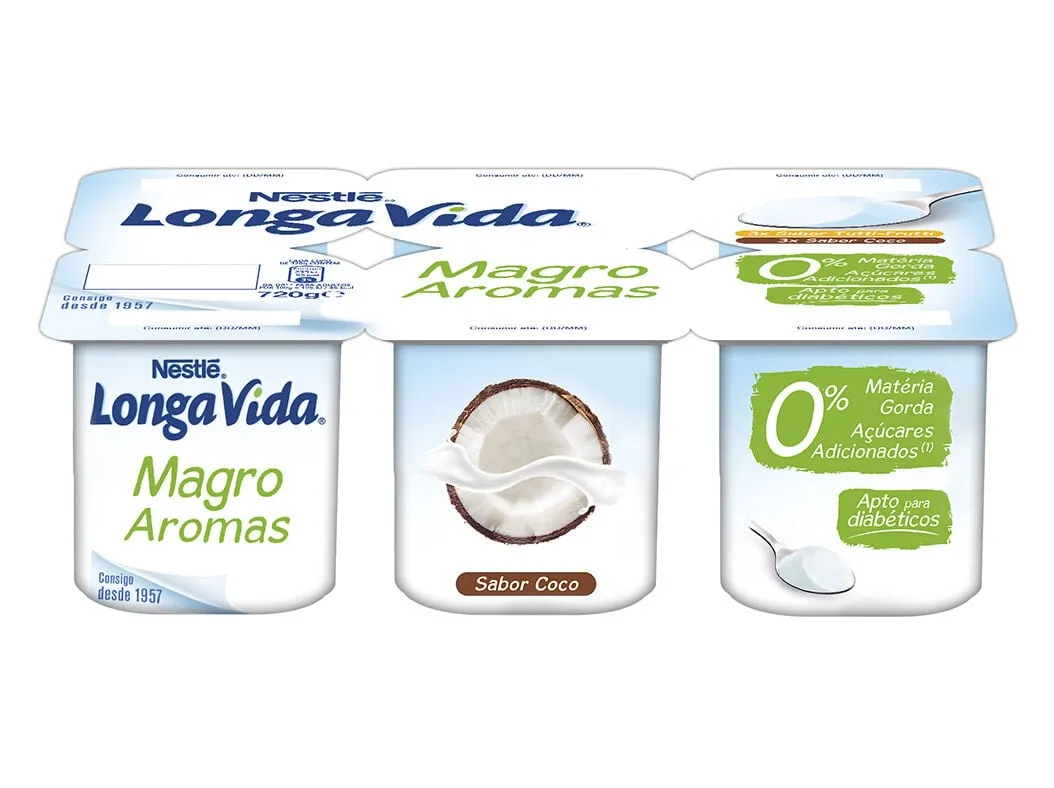 Iogurte Longa VIDA magro tutti frutti e côco 6 x 120 g