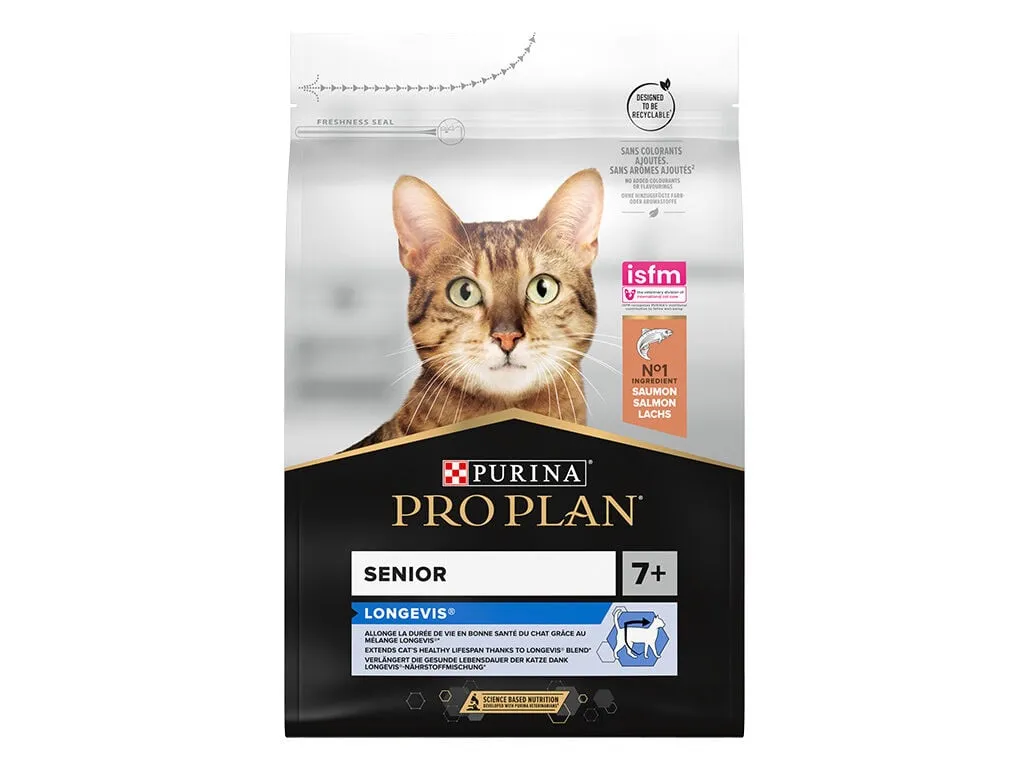 Ração para gato PRO PLAN adulto +7 salmão 3 kg