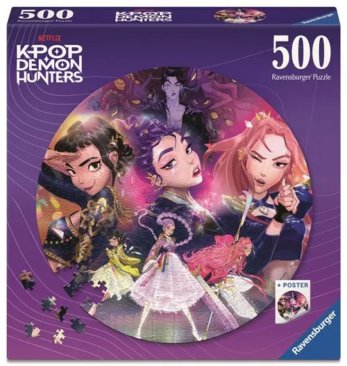 Puzzle Redondo K-Pop Demon Hunters - 500 Peças - Ravensburger