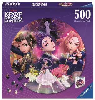 Puzzle Redondo K-Pop Demon Hunters - 500 Peças - Ravensburger