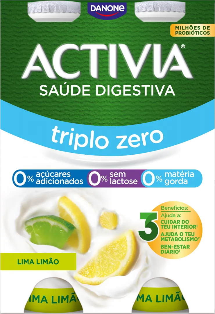 Iogurte Líquido Bífidus Triplo 0% Lima e Limão sem Lactose Pack 4
