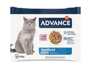Comida húmida gato Advance esterilizado peru 4 x 85 g