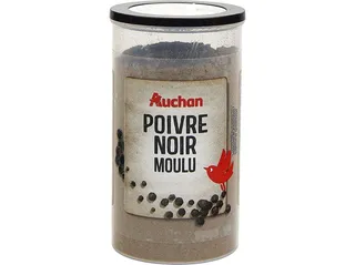 Pimenta Auchan preta moída frasco 100 g