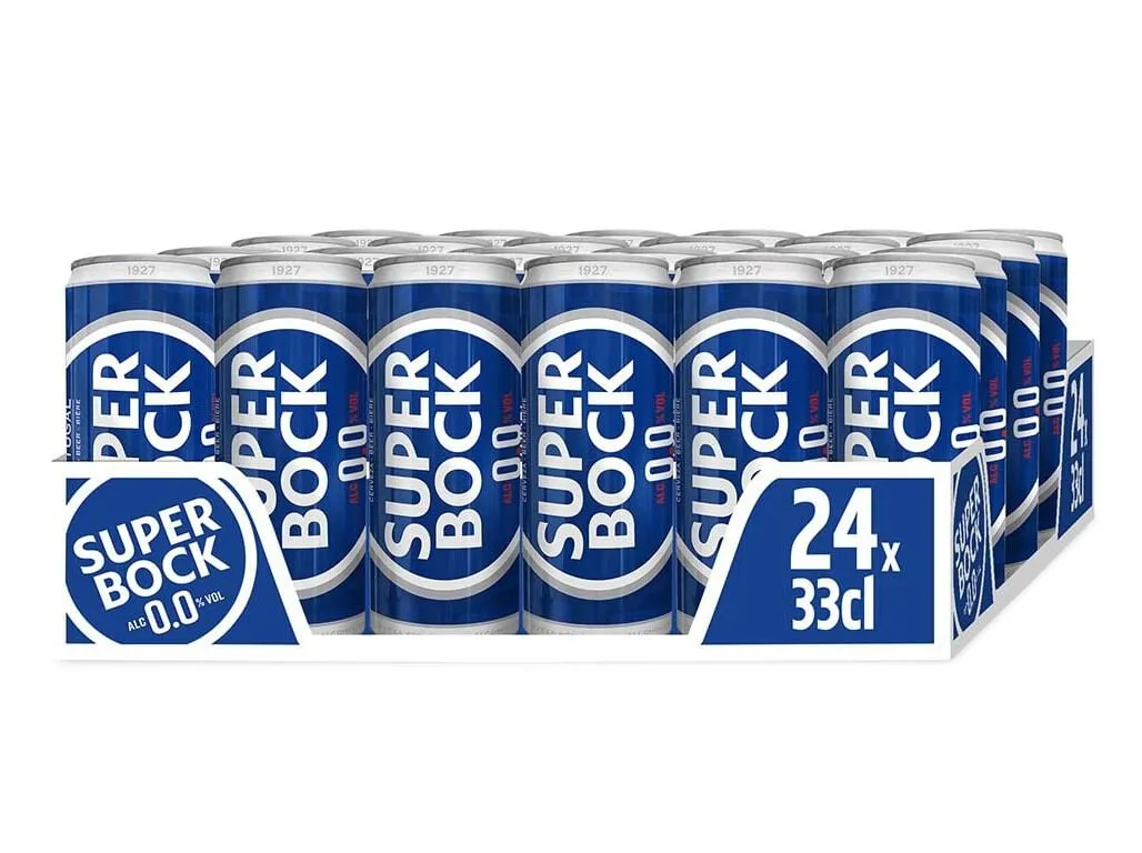 Cerveja sem alcool Super BOCK 00% lata 24 x 0,33 L (sdr)