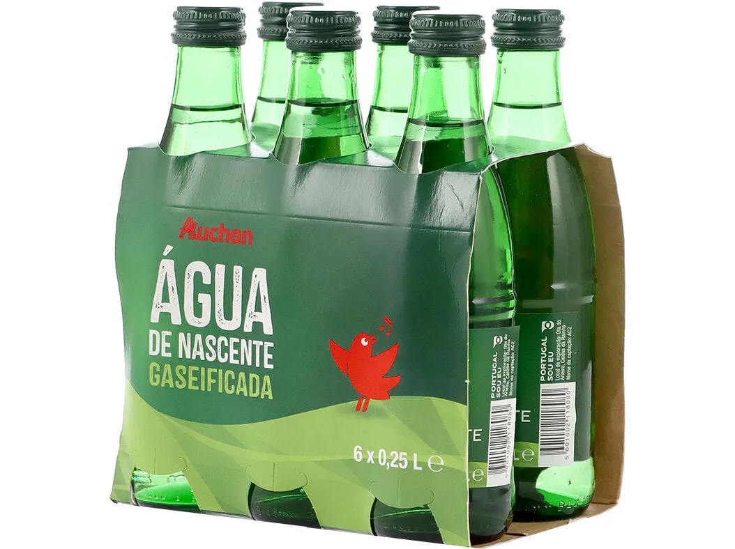 Água c/gás Auchan 6 x 25 cl