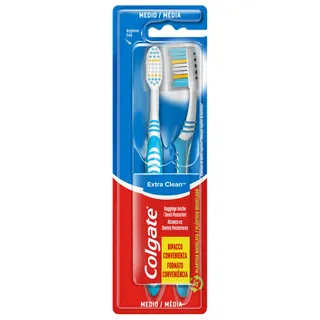 Escovas de Dentes Extra Clean Médias Pack 2 Colgate