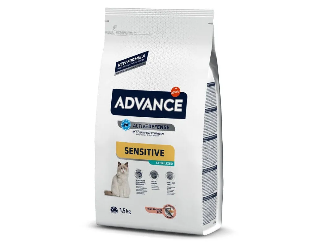 Ração para gato Advance esterilizado com salmão 750+750 g