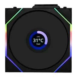 Ventoinha 120mm Lian Li UNI FAN TL120 LCD Wireless RGB Reverse PWM Preta LianLi