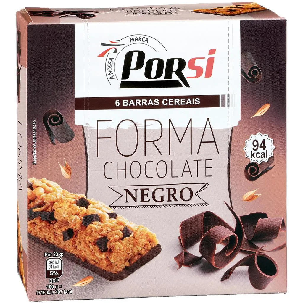 Barras de Cereais Forma Chocolate Negro 138g