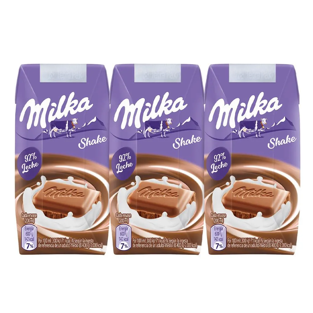 Leite milka com chocolate 3x200ml