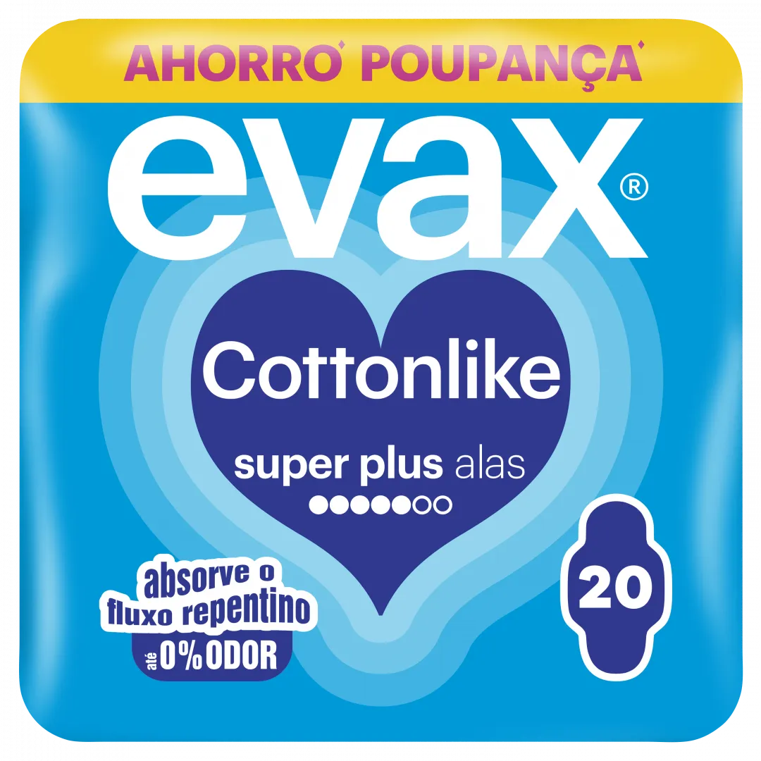 Pensos Higiénicos Cottonlike Super Plus com Abas