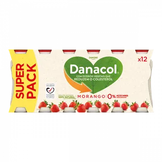 Iogurte Líquido Reduz Colesterol Morango Pack 12 Danacol Danone