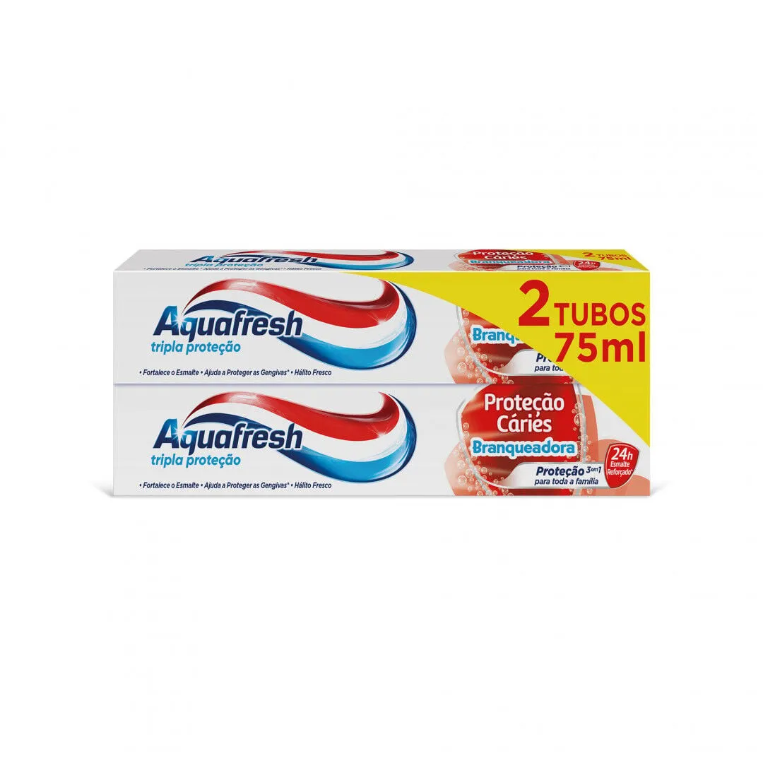Pasta de Dentes Branqueadora Proteção Cáries Pack 2