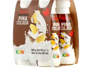 Iogurte Auchan líquido pina colada 4 x 170 g