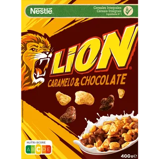 Cereais de Caramelo e Chocolate Lion
